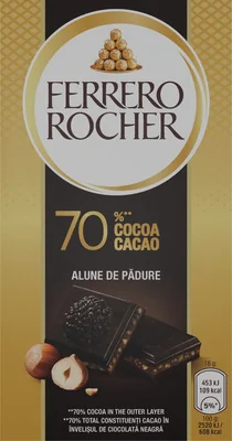 FERRERO ROCHER Rocher Tableta Cioco Neagra Alune 70% 90g