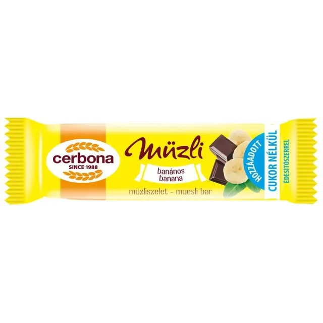 Cerbona Baton Musli Banana Zahar Adaugat Fara_zahar 20g