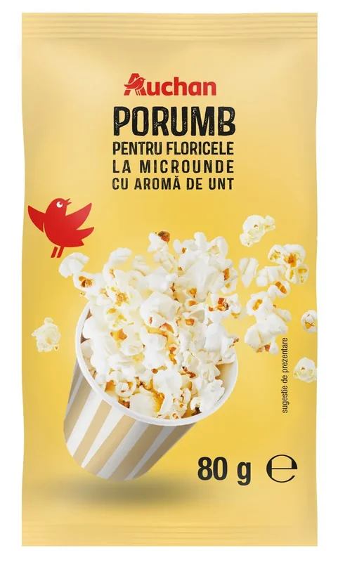 Auchan Popcorn Microunde Unt 80g