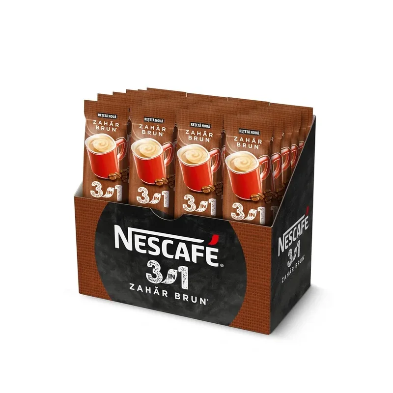 Nescafe Cafea 3 Zahar Brun Plicuri Plic 24buc