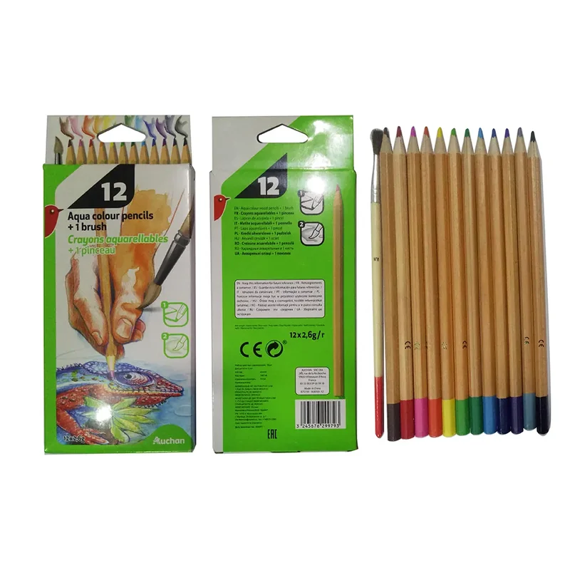 Auchan Acuarele Apa Pensula 12 Culori