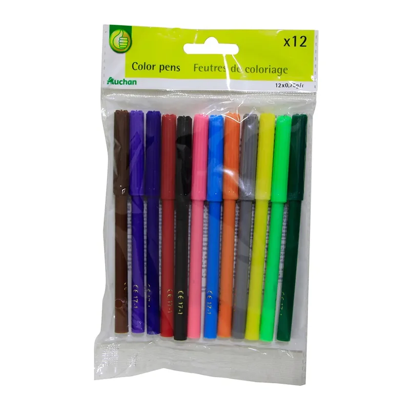 Pouce Carioci 12 Culori Asortate Varf Rotund