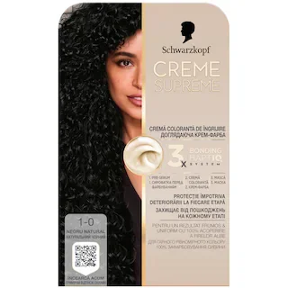 Creme Supreme Vopsea Permanenta Par Negru Natural 1-0