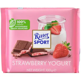 Ritter Sport Sport Ciocolata Lapte Cream Iaurt Capsuni 100g
