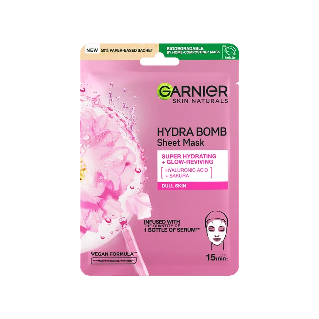 Garnier Masca Servetel Super Hidratare Iluminare Sakura 28g