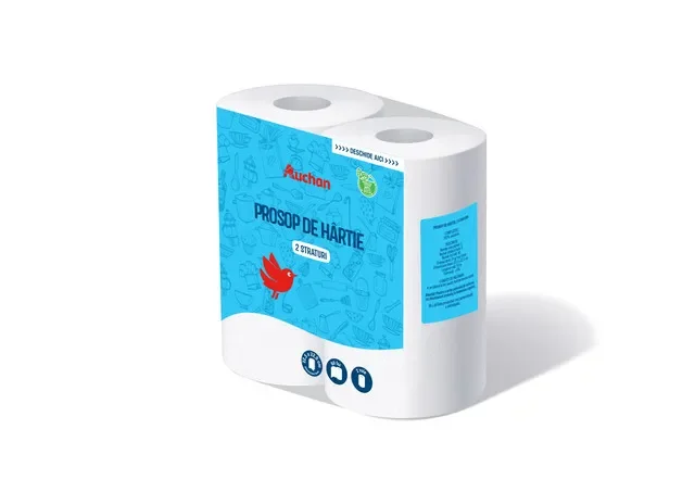 Auchan Prosop Bucatarie 2 Straturi Role 2buc