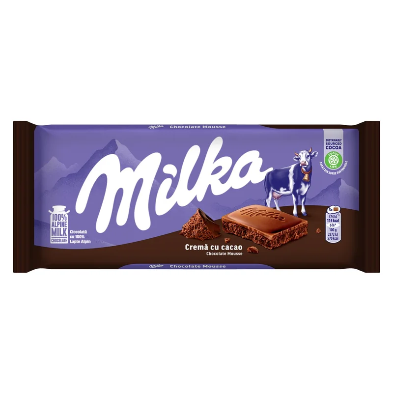 MILKA Ciocolata Lapte Ump Cream Cacao Aerata 100g