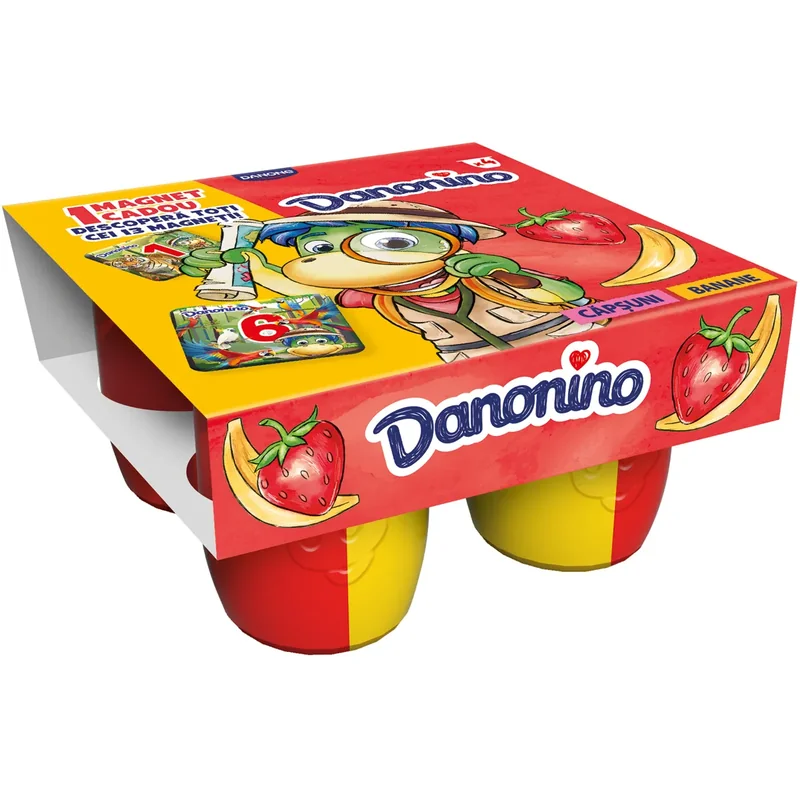 Actimel Iaurt Capsuni Banana Danonino 4x95g