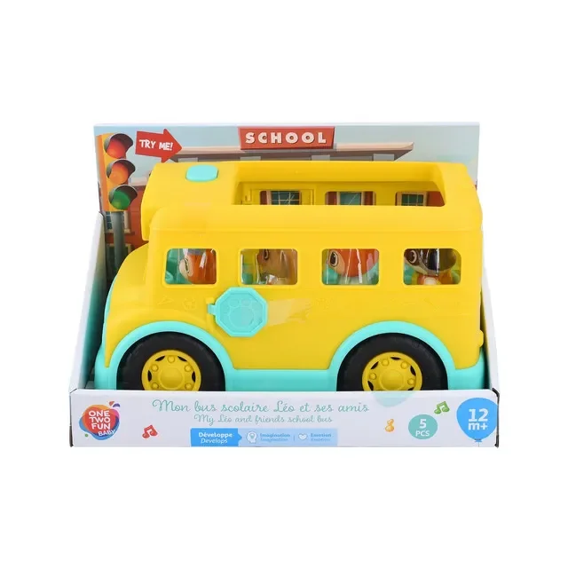 One Two Fun Autobuz Scolar Lumini Sunete 5 Piese
