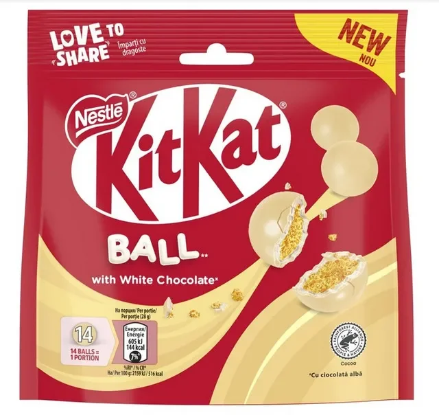 KitKat Bile Ciocolata Alba Ball 140g