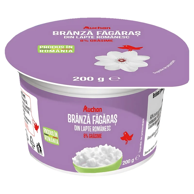 Auchan Branza Fagaras Lapte Vaca 8% 200g