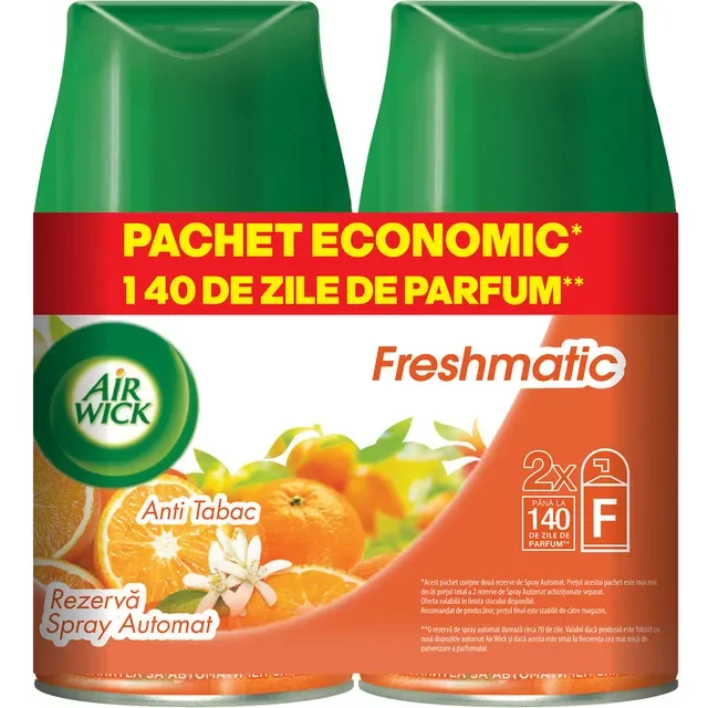 Air Wick Rezerva Odorizant Camera Freshmatic Antitabac 2x250ml