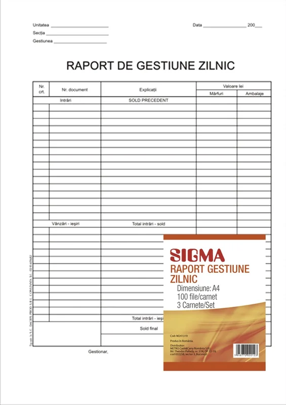 SIGMA Raport Gestiune Zilnica File 1060g