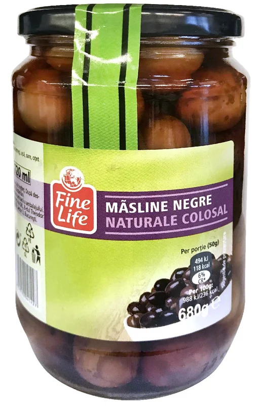 FINE LIFE Life Masline Negre Intregi Colosal Colossal Black 400g