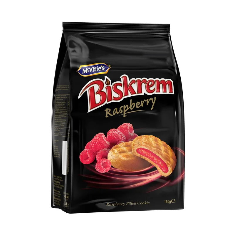 BISKREM Biscuiti Cream Zmeura 160g