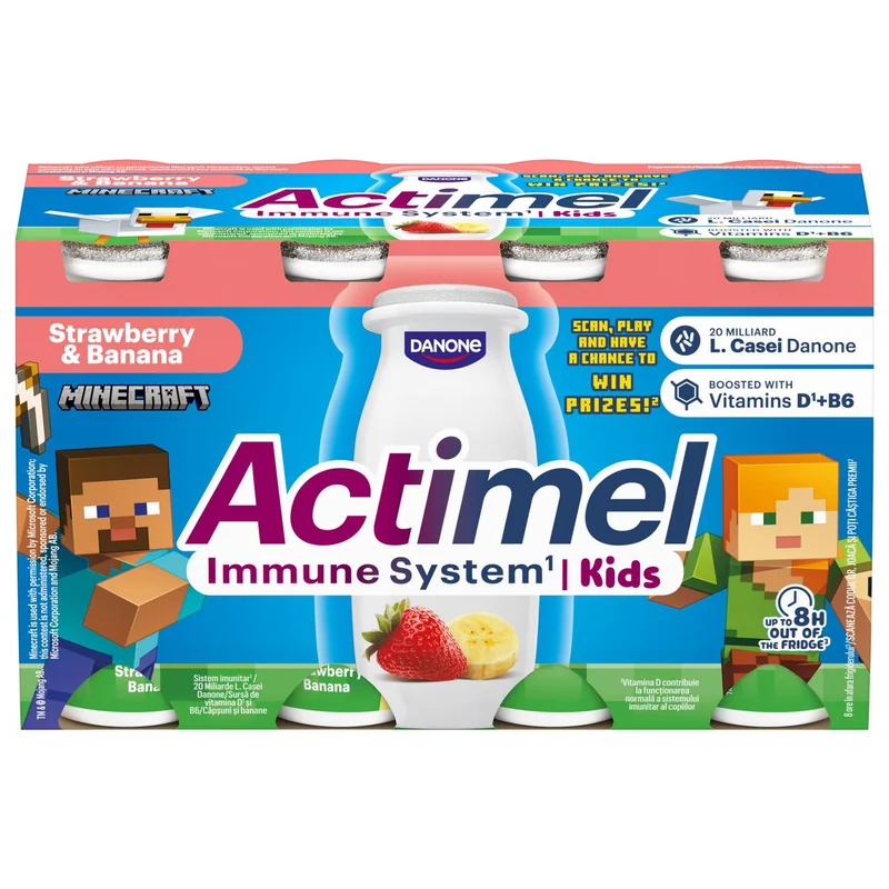 ACTIMEL Kids Capsune Banana 8x100g