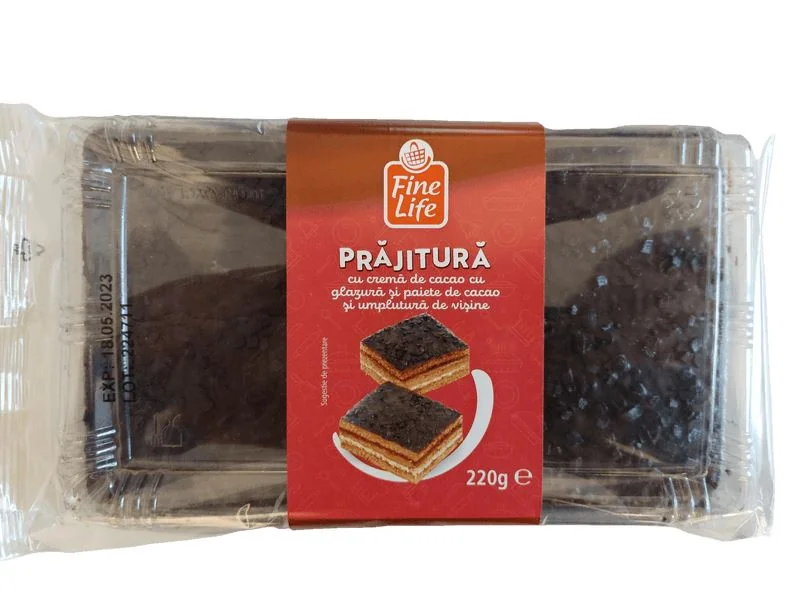 FINE LIFE Life Prajitura Cream Cacao Glazura Paiete Umplutura Visine 220g