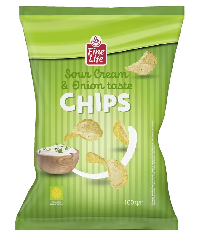 FINE LIFE Life Chips Smantana Ceapa 100g