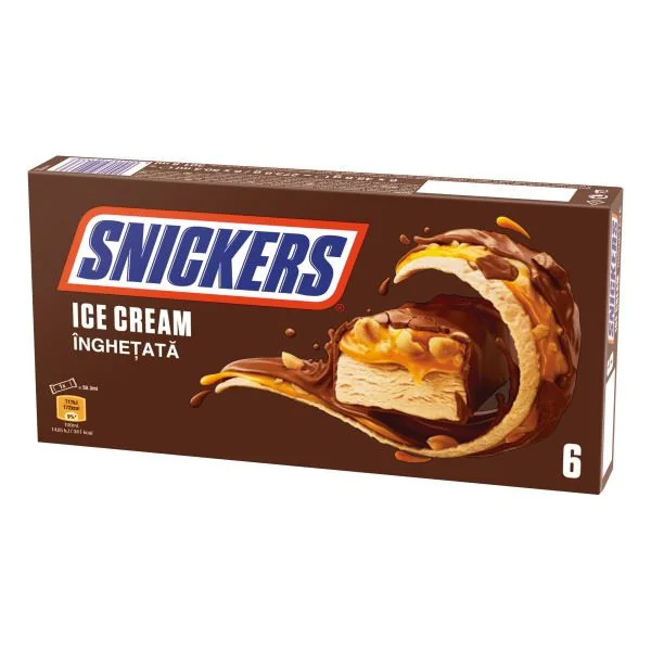 SNICKERS 6 Batoane Inghetata Arahide Caramel 274g