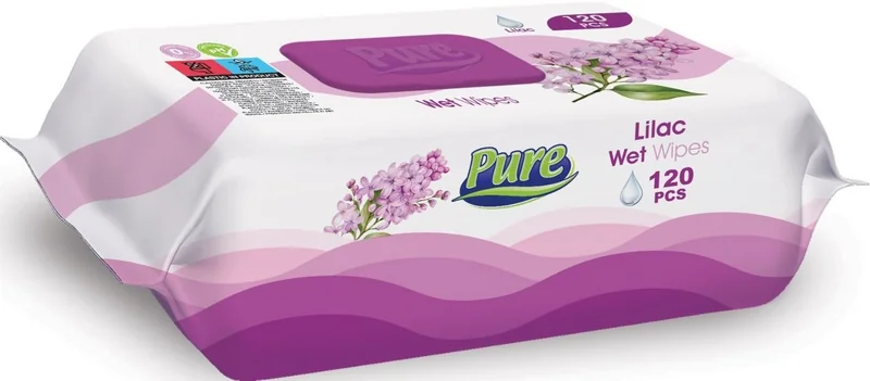 PURE PREMIUM Premium Servetele Umede Liliac 120buc