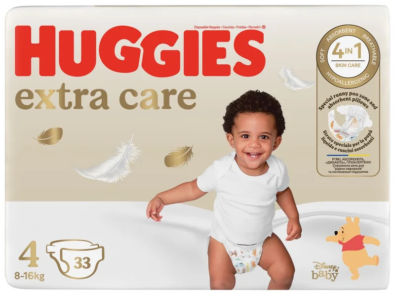 HUGGIES 33 Scutece Extra Care Numar 4 16000g