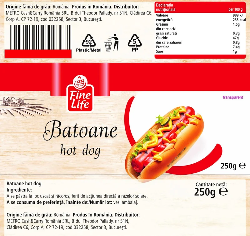 FINE LIFE Life Batoane Hot Dog 250g