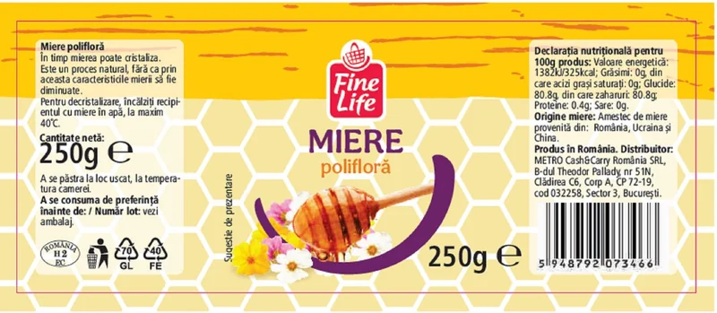 FINE LIFE Life Miere Poliflora Borcan 250g