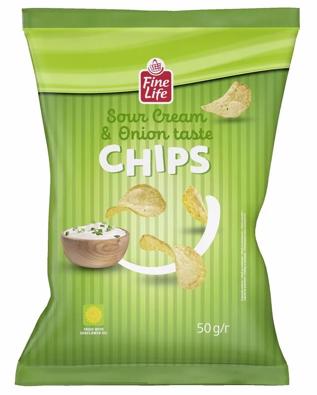FINE LIFE Life Chipsuri Cartofi Smantana Ceapa 50g