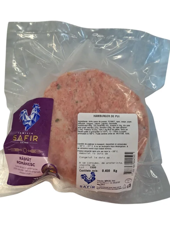 FAMILIA SAFIR Safir Rasfat Romanesc Hamburger Pui Vacuum Pasare 1000g