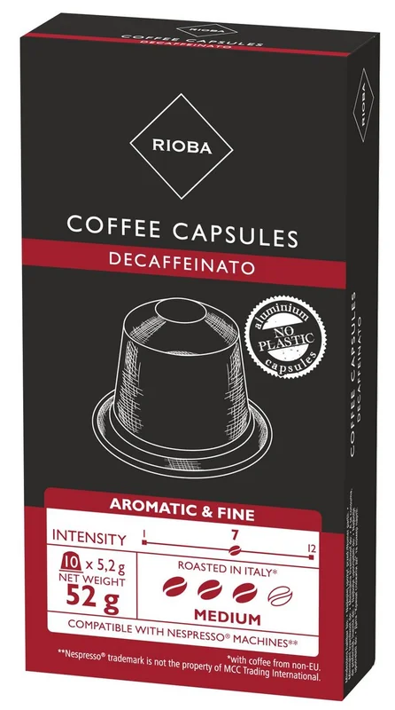 RIOBA Nespresso Cafea Capsule Decofeinizata 52g