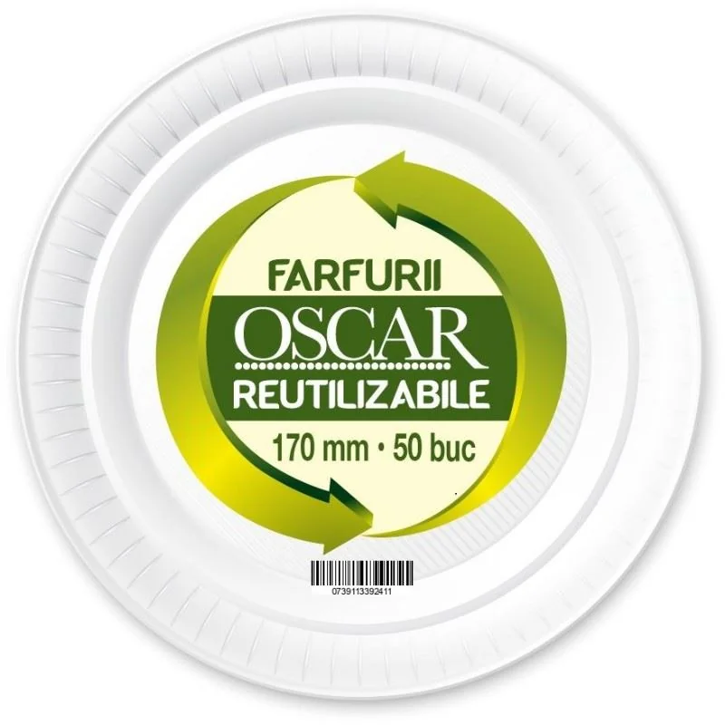 OSCAR 50 Farfurii Reutilizabile Cm Farfurie 17cm 284g