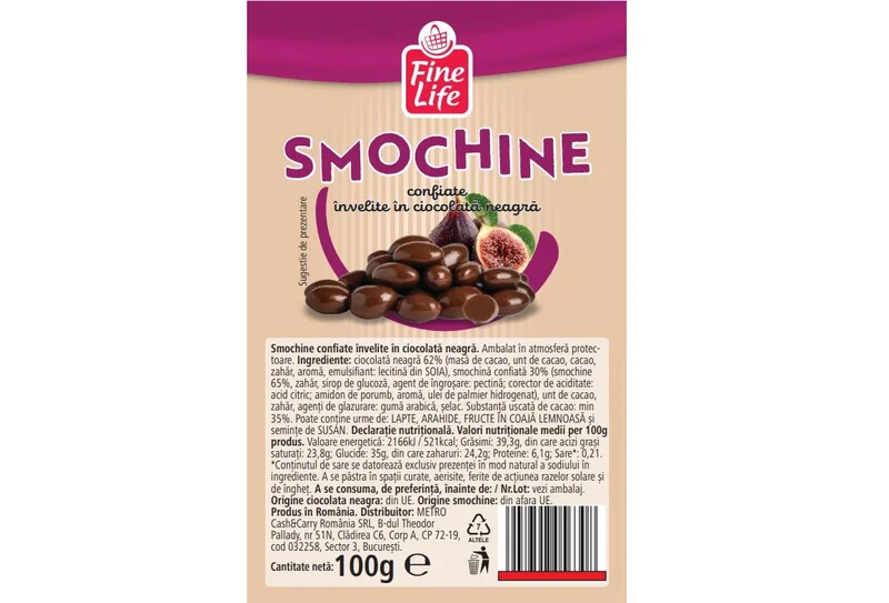 FINE LIFE Life Smochine Confiate Ciocolata Neagra 100g
