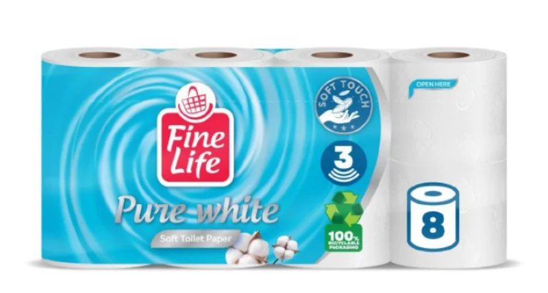 FINE LIFE Life Hartie Igienica Straturi Role 8buc