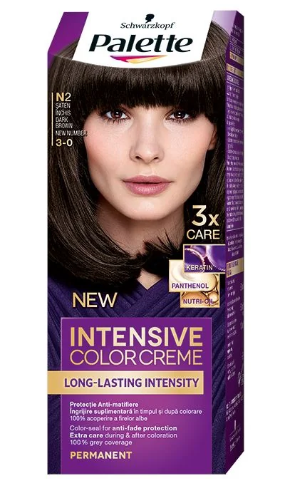 PALETTE Intensive Color Creme Vopsea Par Nuanta N2 Saten Inchis 110ml